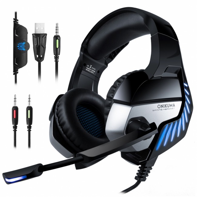 Наушники игровые Onikuma K5 PRO с микрофоном Black-Blue — изображение 2