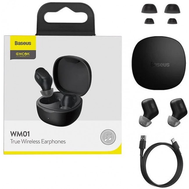 Беспроводные Bluetooth наушники Baseus Encok True Wireless Earphones WM01 Black — изображение 8