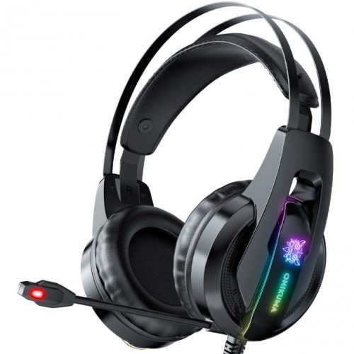 Наушники для пк игровые с микрофоном и RGB подсветкой проводные Onikuma K16 Black