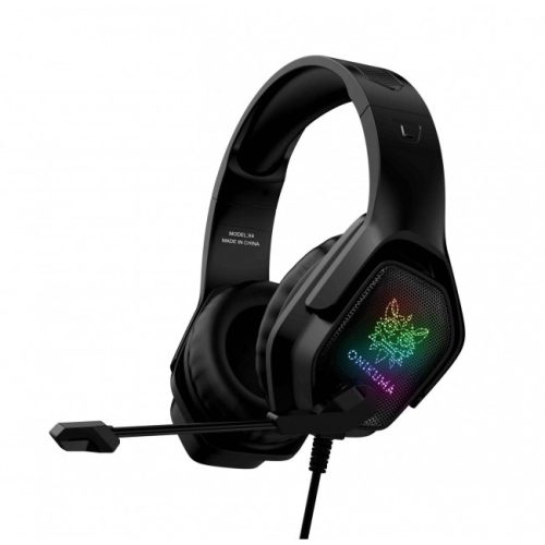 Игровые наушники для компьютера с микрофоном и подсветкой Onikuma X4 Black