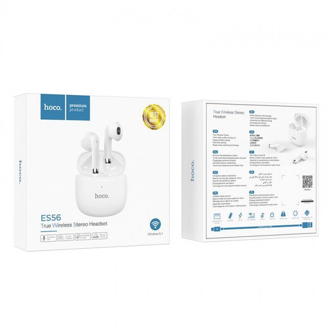 Беспроводные наушники для айфона Hoco ES56 Scout TWS wireless headset с зарядным кейсом White — изображение 4