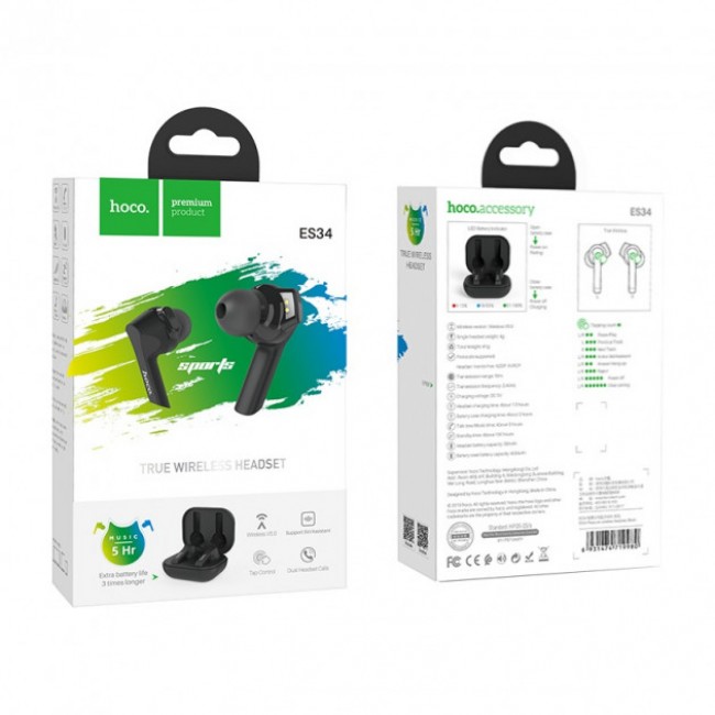 Bluetooth наушники Hoco ES34 TWS Black — изображение 9