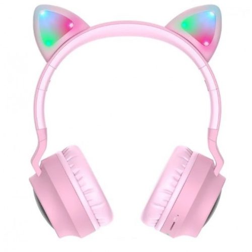 Беспроводные наушники с кошачьими ушками Hoco W27 Cat ear Pink