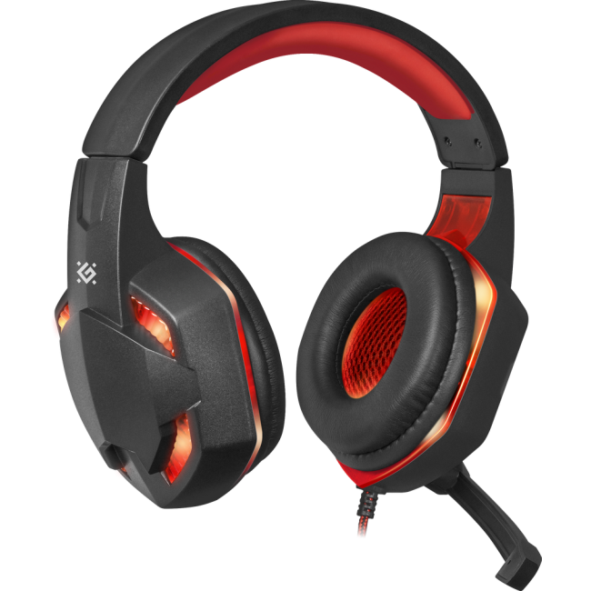 Игровая гарнитура для ПК или ноутбука с подсветкой Defender Warhead G-370 Black-Red (64037) — изображение 2