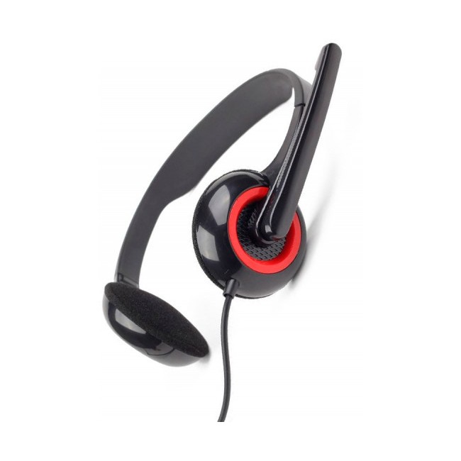 Гарнитура для ПК с микрофоном Gembird MHS-002 (2 x Mini-jack 3,5 мм) Black-Red — изображение 3