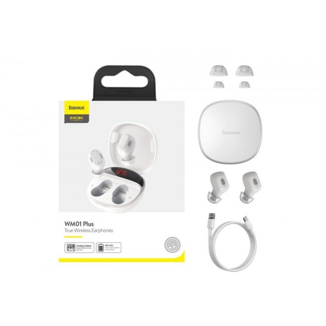 Беспроводные Bluetooth наушники Baseus Encok True Wireless Earphones WM01 Plus White — изображение 6