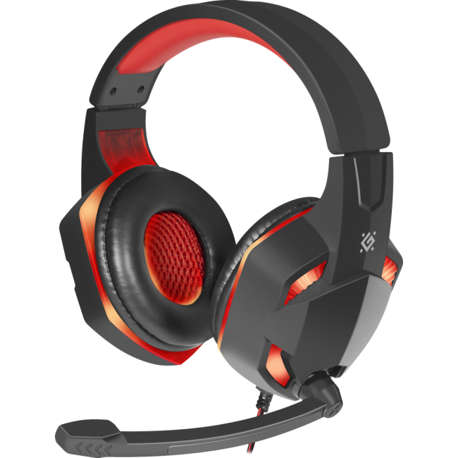 Игровая гарнитура для ПК или ноутбука с подсветкой Defender Warhead G-370 Black-Red (64037) — изображение 3