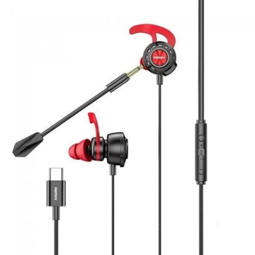 Игровые наушники для телефона проводные с микрофоном с Type-C коннектором Remax Gaming Headphone RM-755 Black
