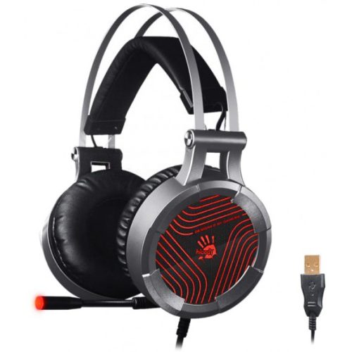 Игровая гарнитура с микрофоном и обьемным звуком 7.1 с USB коннектором A4Tech Bloody G530 Gray