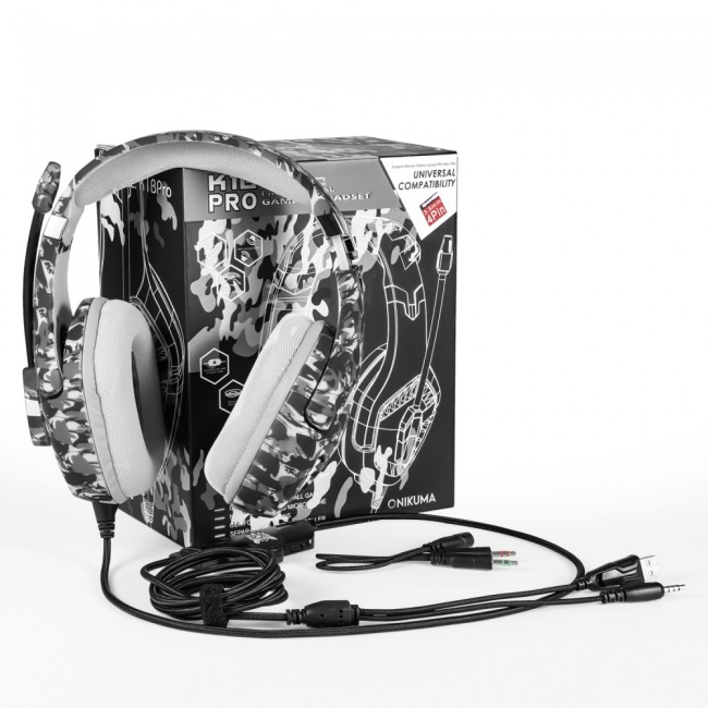 Наушники игровые Onikuma K1 Pro с микрофоном Camouflage grey — изображение 6