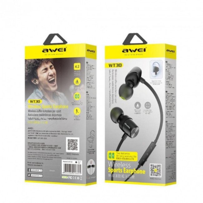 Bluetooth наушники Awei WT30 Black — изображение 6