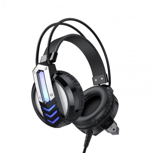 Игровые наушники для компьютера с микрофоном и подсветкой Borofone BO100 Fun gaming headphones Black