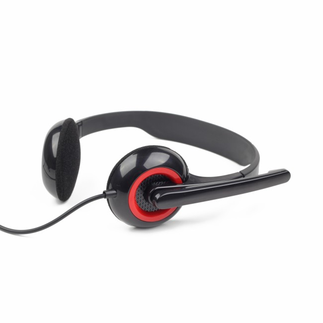 Гарнитура для ПК с микрофоном Gembird MHS-002 (2 x Mini-jack 3,5 мм) Black-Red — изображение 2
