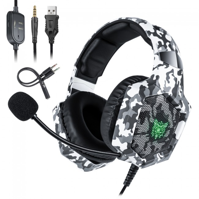 Наушники игровые Onikuma K8 с микрофоном Camo White — изображение 2