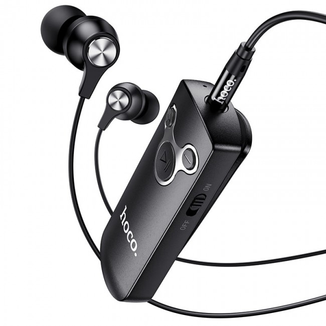 Bluetooth аудио ресивер (адаптер) с наушниками Hoco E52 Black