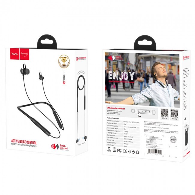 Bluetooth наушники Hoco S2 Joyful Active sports Black — изображение 2
