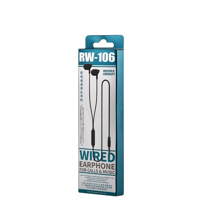 Наушники Remax RW-106 Wired Earphone Black — изображение 3