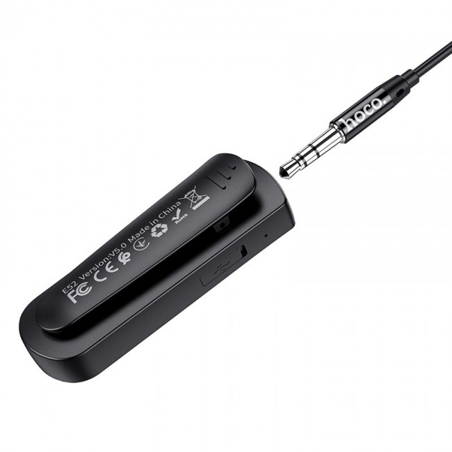 Bluetooth аудио ресивер (адаптер) с наушниками Hoco E52 Black — изображение 5