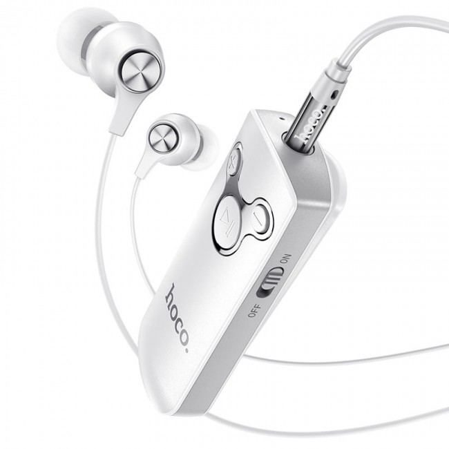 Bluetooth аудио ресивер (адаптер) с наушниками Hoco E52 White