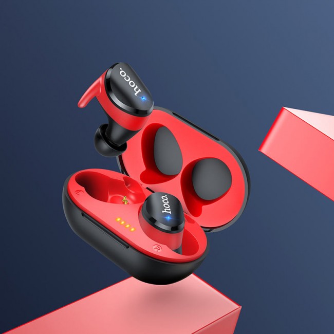 Беспроводные Bluetooth наушники Hoco ES41 Clear sound TWS Black-Red — изображение 4