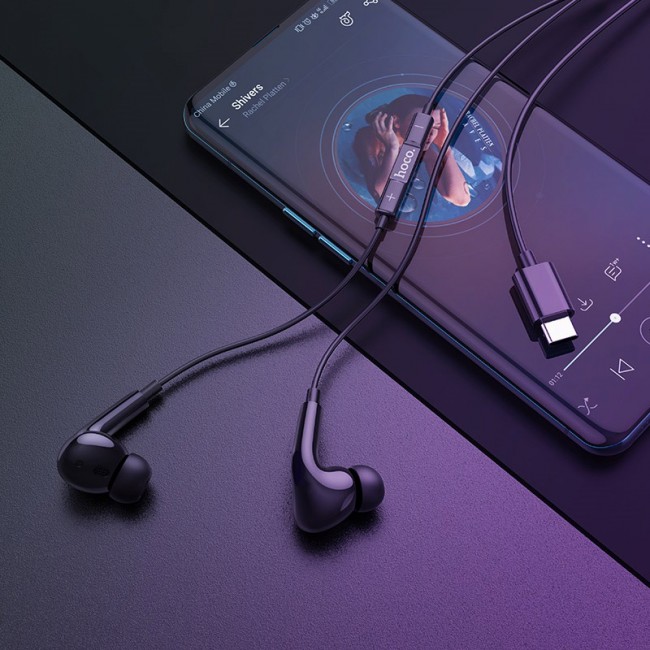 Вакуумные наушники с Type-C коннектором Hoco M1 Pro Original series Black — изображение 3