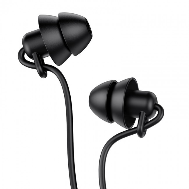 Наушники для сна проводные для телефона Hoco M81 с микрофоном (3.5mm Jack 4-pin) Black