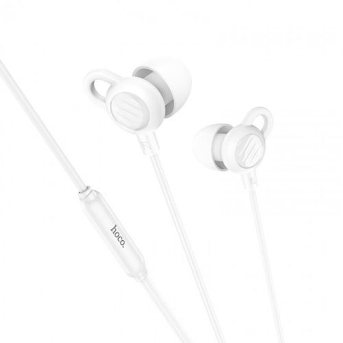 Наушники для сна проводные Hoco M89 с микрофоном (3.5mm Jack 4-pin) White