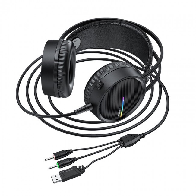 Наушники игровые Hoco W100 Touring gaming headset с микрофоном Black — изображение 3