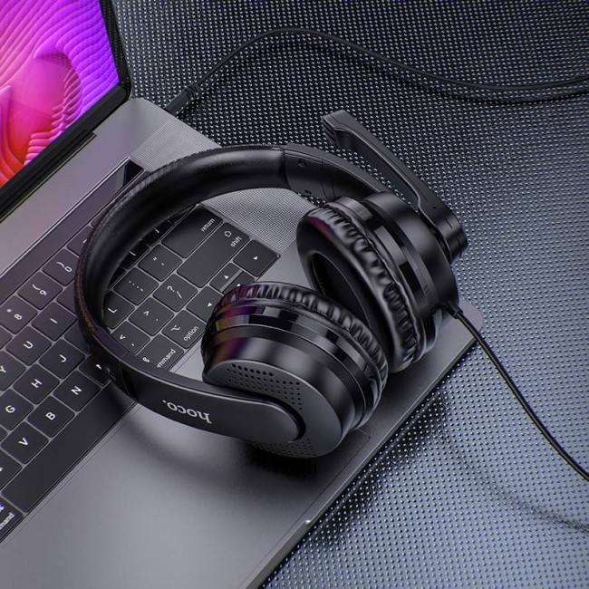 Игровые наушники для ПК с микрофоном Hoco W103 Magic tour gaming headphones Black — изображение 6