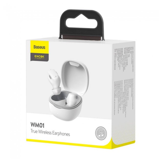 Беспроводные Bluetooth наушники Baseus Encok True Wireless Earphones WM01 White — изображение 7