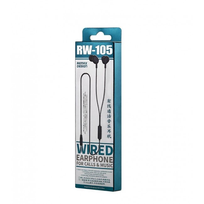 Наушники Remax RW-105 Wired Earphone Black — изображение 3