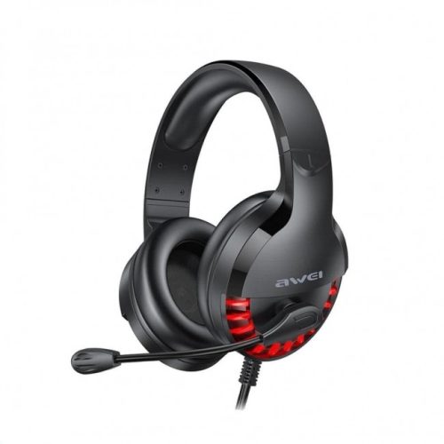 Наушники игровые для ПК с микрофоном и подсветкой проводные Awei ES-770I Black