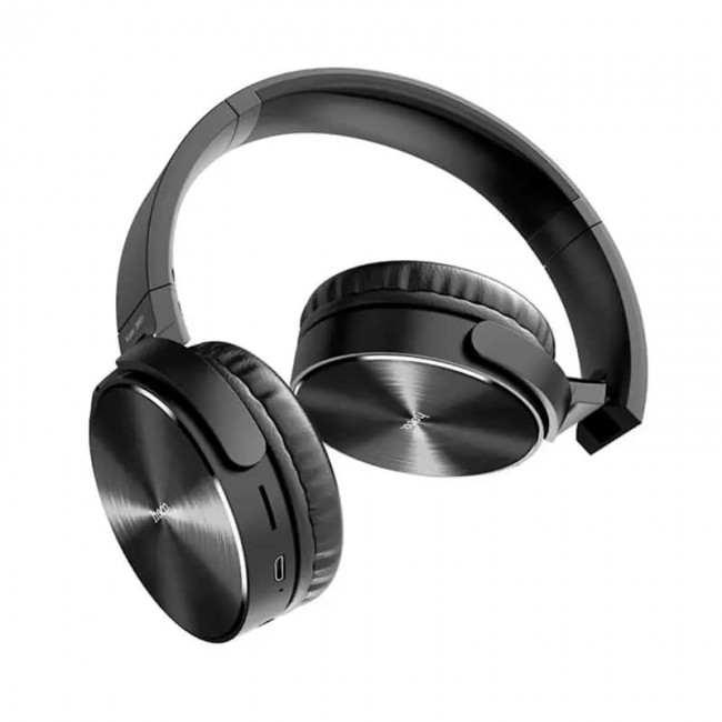 Накладные Bluetooth наушники Hoco DW01 Foldable headphones (BT5.0, MicroSD, AUX) Black — изображение 2