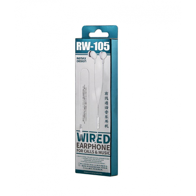 Наушники Remax RW-105 Wired Earphone White — изображение 3