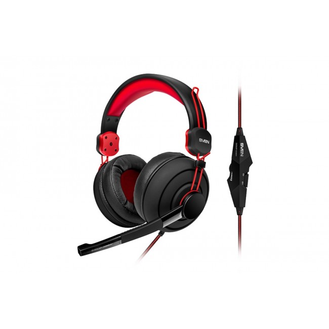 Игровые наушники для ПК с микрофоном проводные Sven AP-G888MV Black-Red